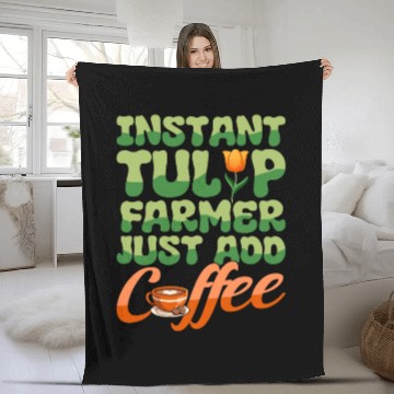 Discover Tulip Gardening Coffee Fleece Blankets
