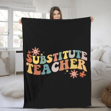 Discover Substitute Teacher Back To School Sub Teacher Fleece Blankets