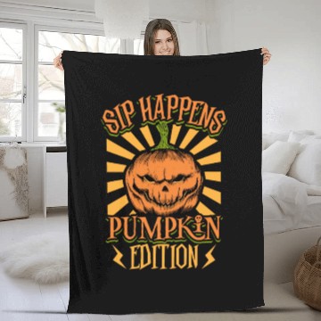 Discover Scary Pumpkin Halloween Costume Autumn Fall Gift Fleece Blankets