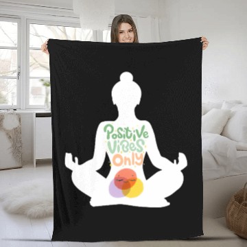 Discover positive vibes only Fleece Blankets