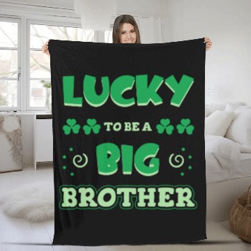 Discover Lucky To Be A Big Brother St. Patrick's Day Fleece Blankets