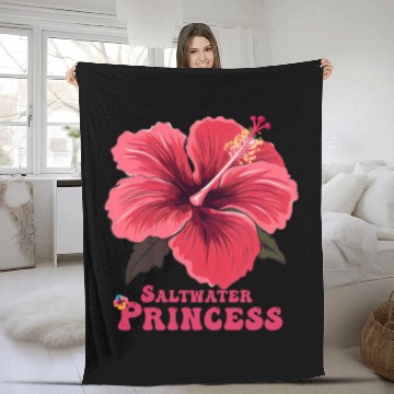 Discover Surfing Girl Hibiscus Fleece Blankets