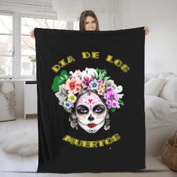 Discover flower girl - day of the dead Fleece Blankets