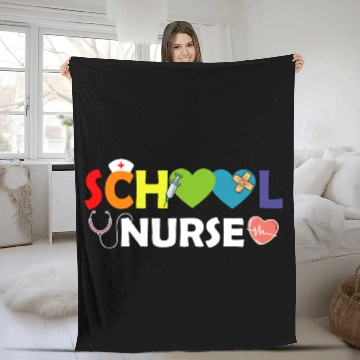 Discover School Nurse Gift Registered Nurse Back To School Fleece Blankets