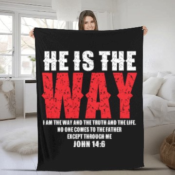 Discover He Is The Way Love Jesus Christian Christmas Fleece Blankets