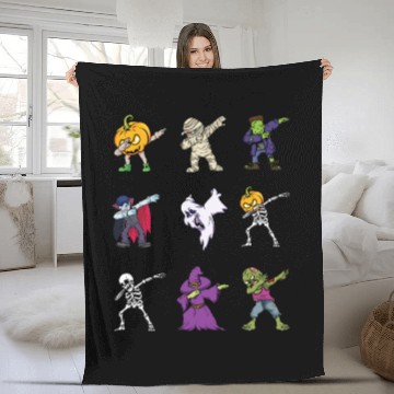 Discover Dabbing Halloween Characters Lazy Creepy Halloween Fleece Blankets