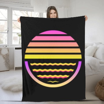 Discover Retro sunset style 80s Fleece Blankets