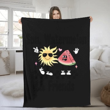 Discover Sun, Watermelon, and Friends, Summer, Beach, Fleece Blankets