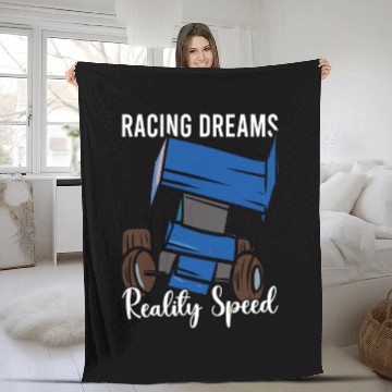Discover Sprint Car Mom Dirt Track Racing Racing Race Day Fleece Blankets