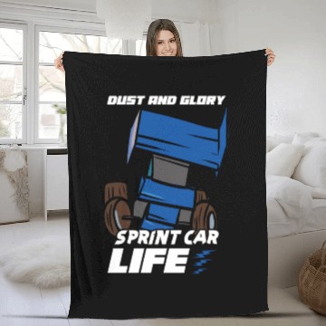 Discover Sprint Car Mom Dirt Track Racing Racing Race Day Fleece Blankets
