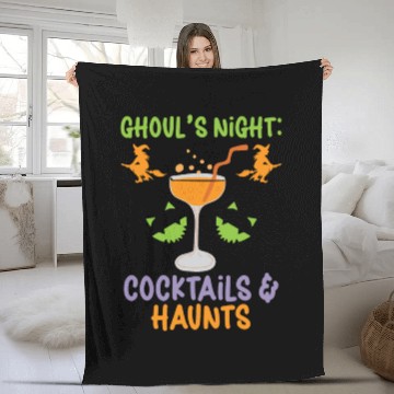 Discover Ghouls' Night: Cocktails & Haunts Halloween Fleece Blankets