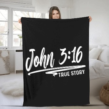 Discover John 3:16 True Story Love Jesus Christian Fleece Blankets