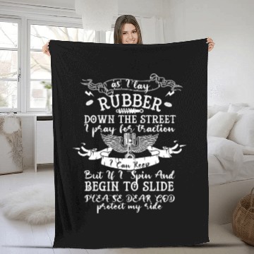 Discover As I Lay Rubber Down The Street Drag Racing Fleece Blankets