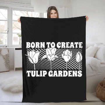 Discover Tulip Gardening Tulips Fleece Blankets