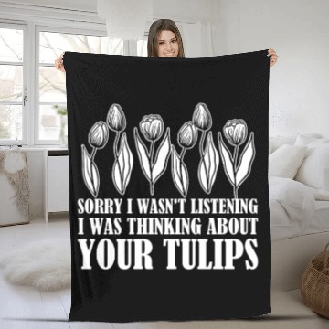Discover Tulip Gardening Tulips Fleece Blankets