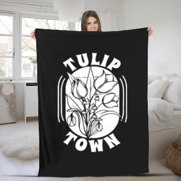 Discover Tulip Gardening Tulips Fleece Blankets