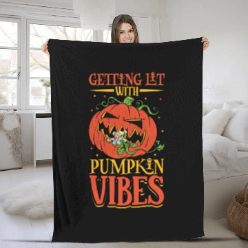 Discover Scary Pumpkin Halloween Costume Autumn Fall Gift Fleece Blankets
