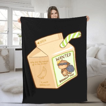 Discover Monkey Banana Milk Fleece Blankets