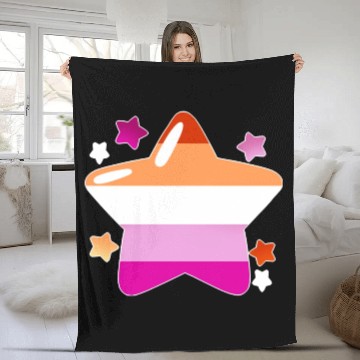 Discover Lgbtq Pride Flag Stars Lesbian Fleece Blankets