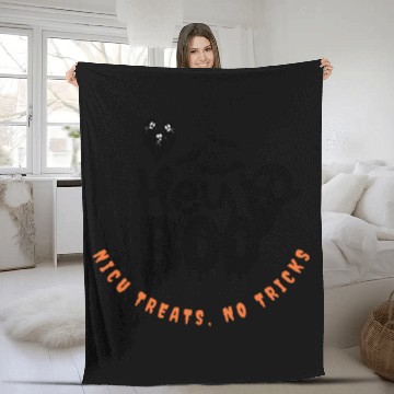 Discover Cute NICU Halloween | NICU treats, no tricks Fleece Blankets