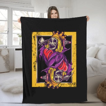 Discover Spades King Poker Ace Texas Hold'em Fleece Blankets