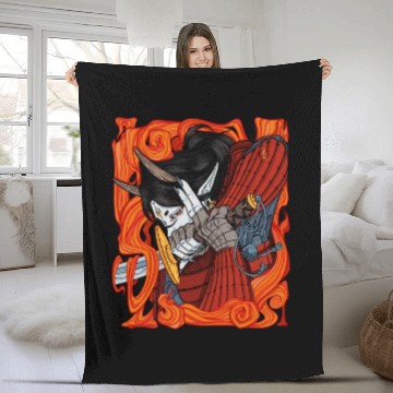 Discover Samurai Demon Warrior Fleece Blankets