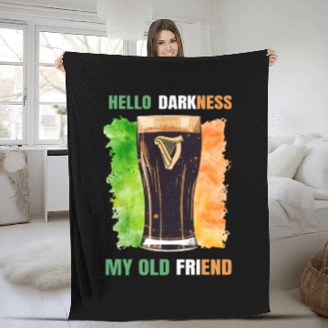 Discover Hello Darkness My Old Friend Irish Stout Fleece Blankets