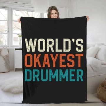 Discover World s Okayest Drummer Fleece Blankets