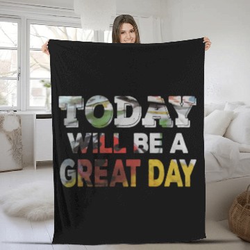 Discover Today Will Be A Great Day Ladybug Inspirational Fleece Blankets