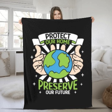 Discover Climate Change Environmental Earth Day Planet Fleece Blankets