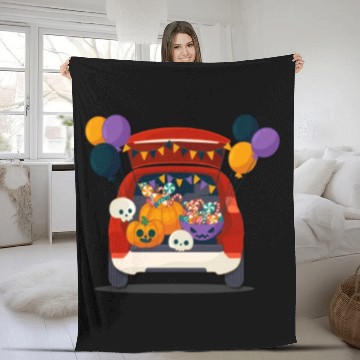 Discover Halloween Car Trunk Fleece Blankets