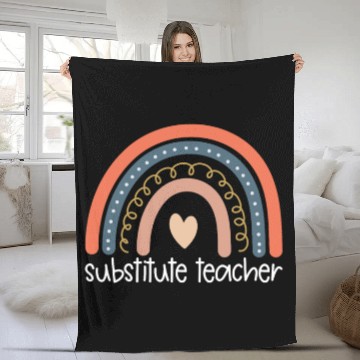 Discover Substitute Teacher Back To School Sub Teacher Fleece Blankets