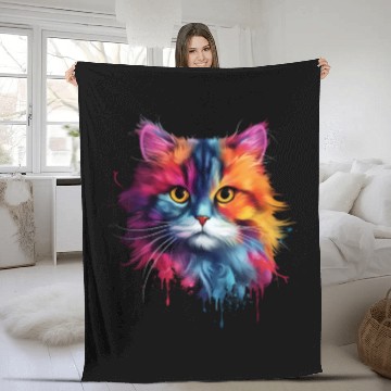 Discover Persian Cat Living Atmosphere Fleece Blankets