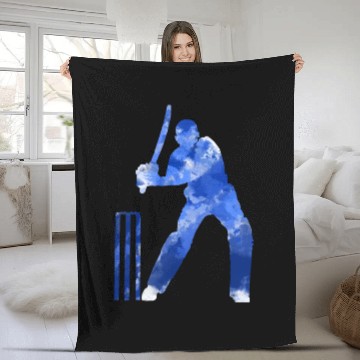 Discover Cricket Batsman, County World One Day - I Love It Fleece Blankets
