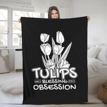 Discover Tulip Gardening Tulips Fleece Blankets