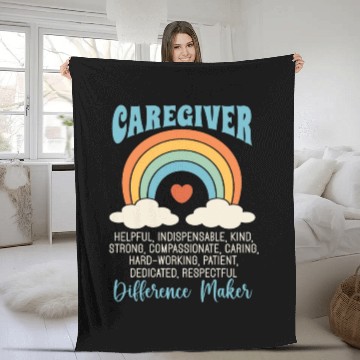 Discover Caregiving Caregiver Helpful Independent Caregiver Fleece Blankets