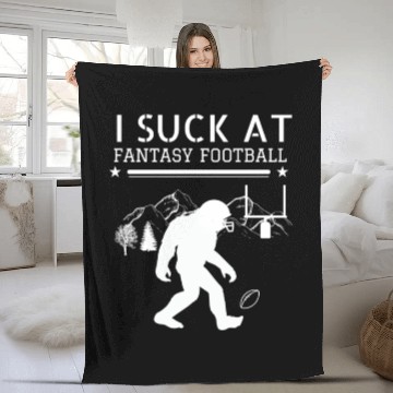 Discover I SUCK AT FANTASY FOOTBALL Fleece Blankets
