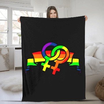 Discover Gender lesbians in rainbow colors Fleece Blankets