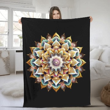 Discover Art therapy mandala Fleece Blankets