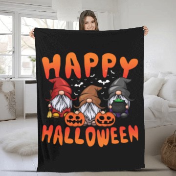 Discover Pumpkin Halloween Gnomes Lazy Creepy Halloween Fleece Blankets