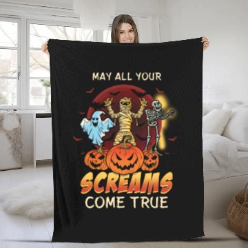 Discover Scary Horror Monsters Lazy Creepy Halloween Fleece Blankets
