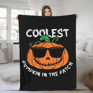 Discover Coolest Pumpkin Kid Cool Lazy Creepy Halloween Fleece Blankets
