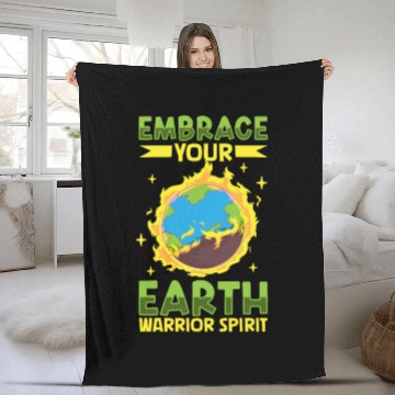 Discover Climate Change Environmental Earth Day Planet Fleece Blankets