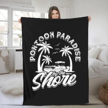 Discover Pontoon paradise by the shore - Pontoon Fleece Blankets