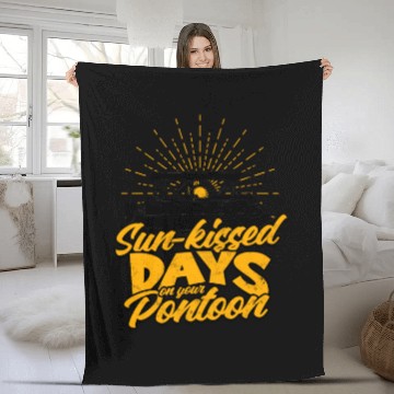 Discover Sun-kissed days on your pontoon - Pontoon Fleece Blankets