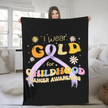 Discover I Wear Gold For Childhood Cancer Awareness Fleece Blankets