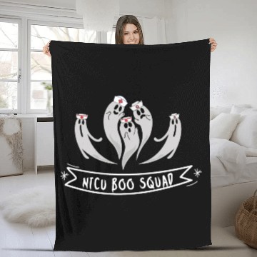 Discover Cute NICU Halloween | NICU boo squad design Fleece Blankets