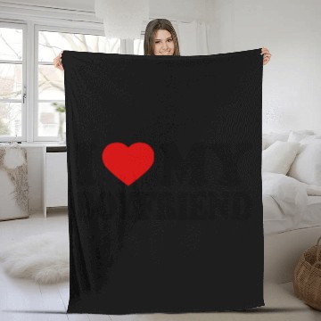 Discover I love my boyfriend Fleece Blankets
