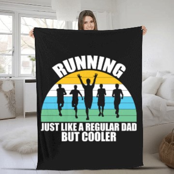 Discover Running Just Like A Regular Dad But Cooler Fleece Blankets