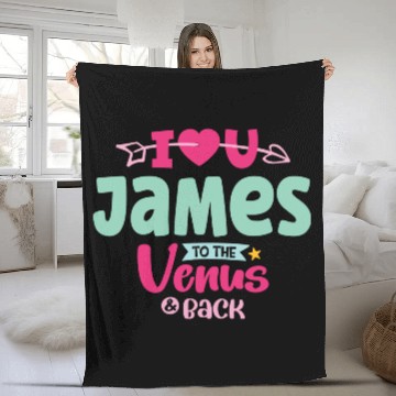 Discover I Love You James Valentines Fleece Blankets